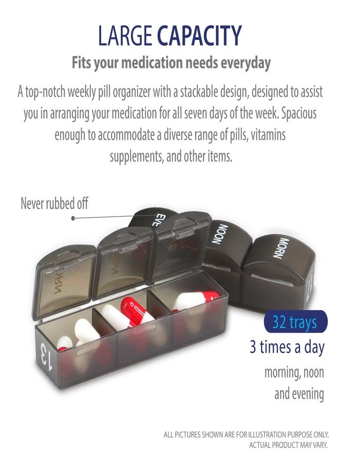 Deke Home - Monthly Pill Organizer 3 Times a Day, 30 Day Pill Box with AM PM Compartments, Large Monthly Medicine Organizer for Vitamins, Supplements & Medication, Travel-Friendly Pill Case, BPA Free - Image 4